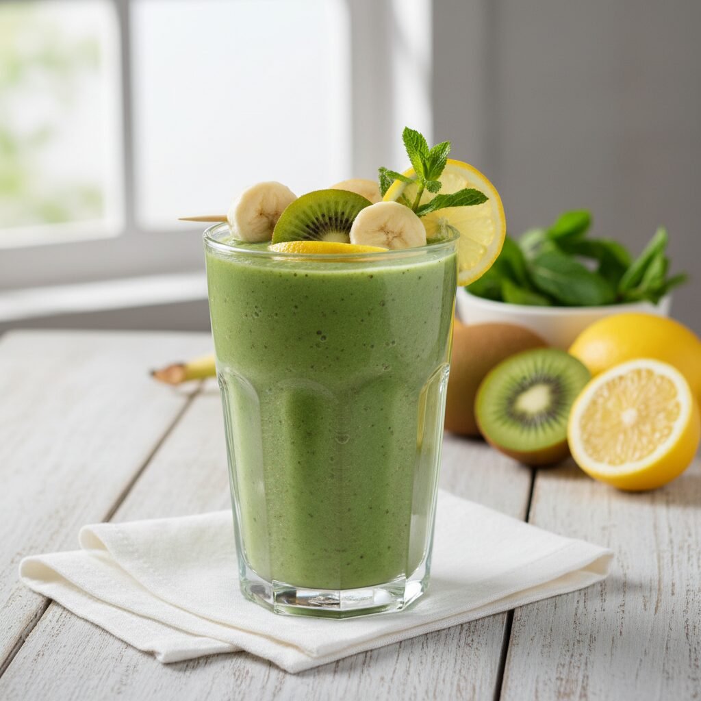 découvrez notre smoothie énergie verte alliant épinard, kiwi et pomme verte pour une boisson saine, revitalisante et pleine de vitamines.