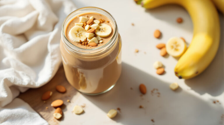 Smoothie Protéiné Hojicha et Banane et Amande