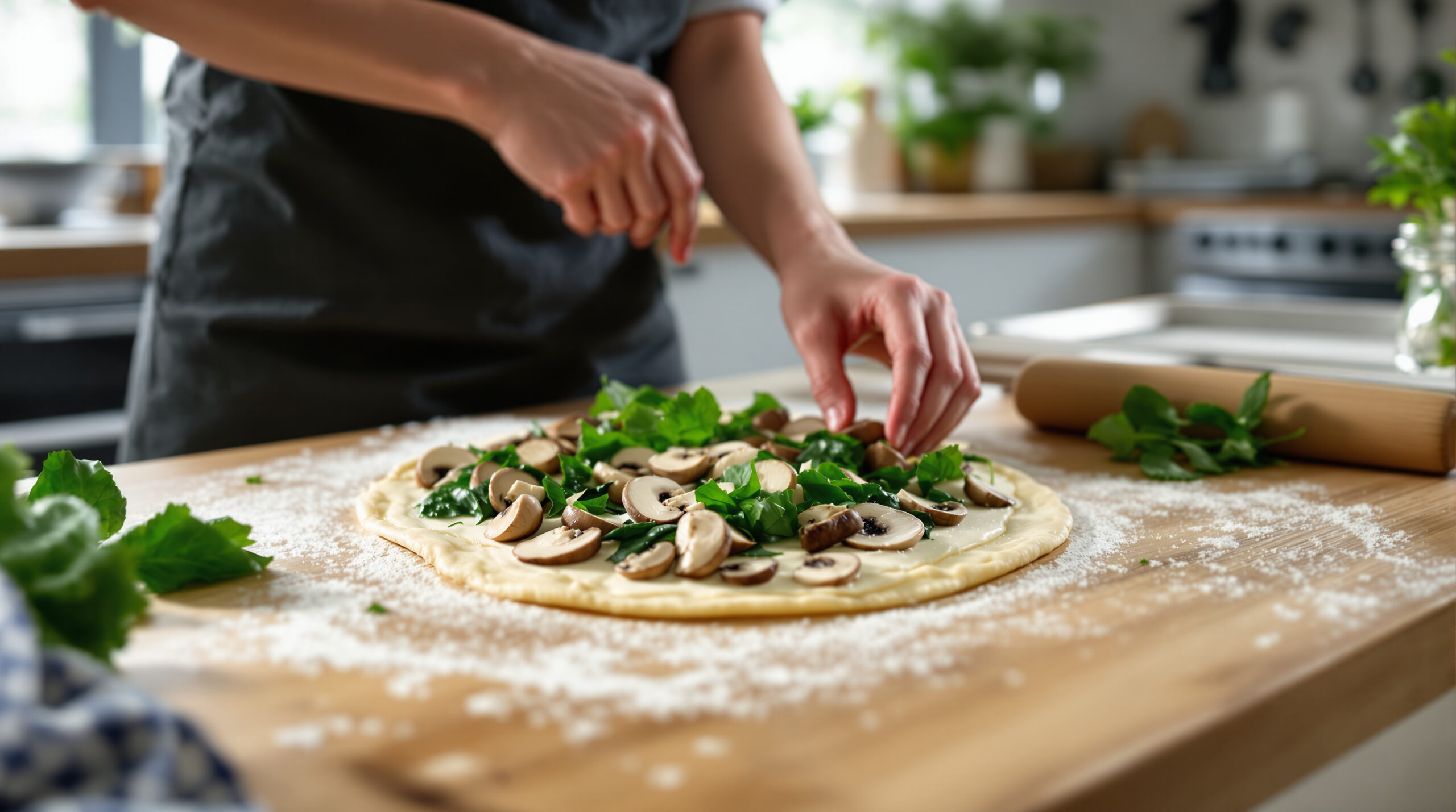 découvrez notre recette facile et délicieuse de tarte fine aux champignons et épinards, parfaite pour un repas léger et savoureux.