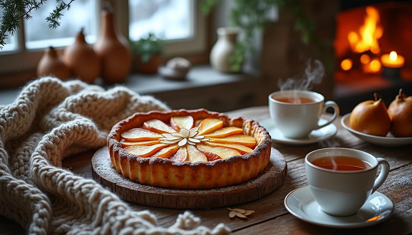 découvrez notre recette gourmande de tarte poire-amande façon « hiver cosy », parfaite pour réchauffer vos soirées avec douceur et saveurs.