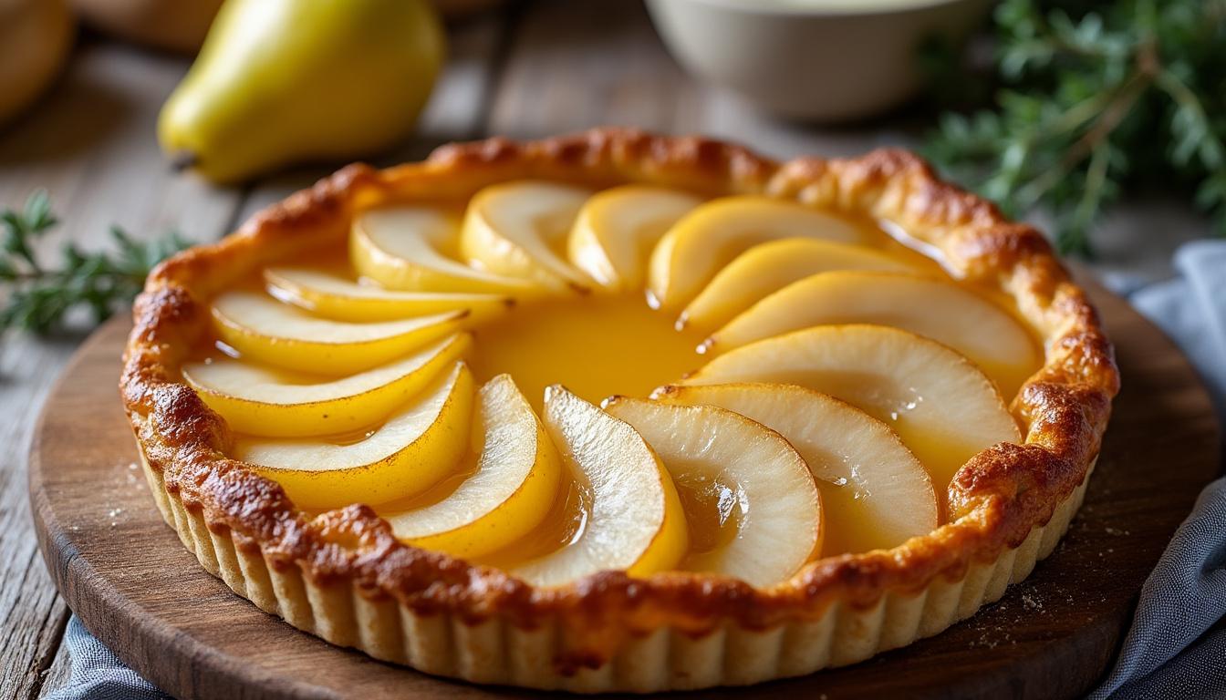 découvrez notre recette chaleureuse de tarte poire-amande façon 'hiver cosy', parfaite pour savourer un moment gourmand et réconfortant pendant les jours froids.