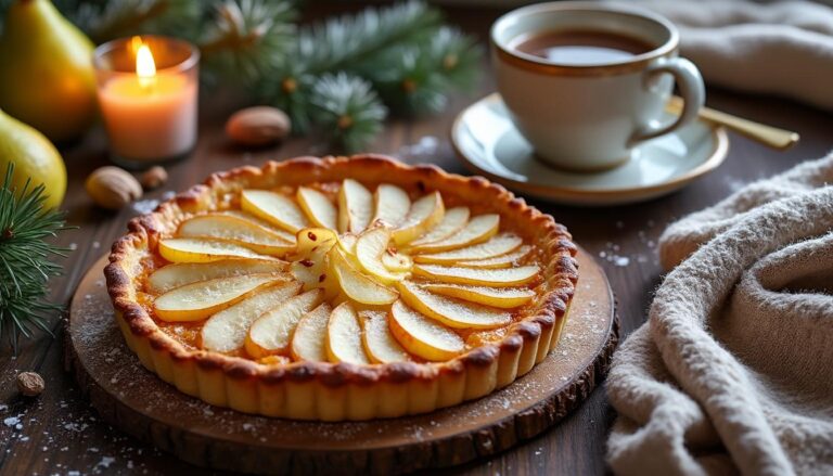 découvrez la recette de la tarte poire-amande façon « hiver cosy », un dessert gourmand et réconfortant parfait pour les soirées froides.