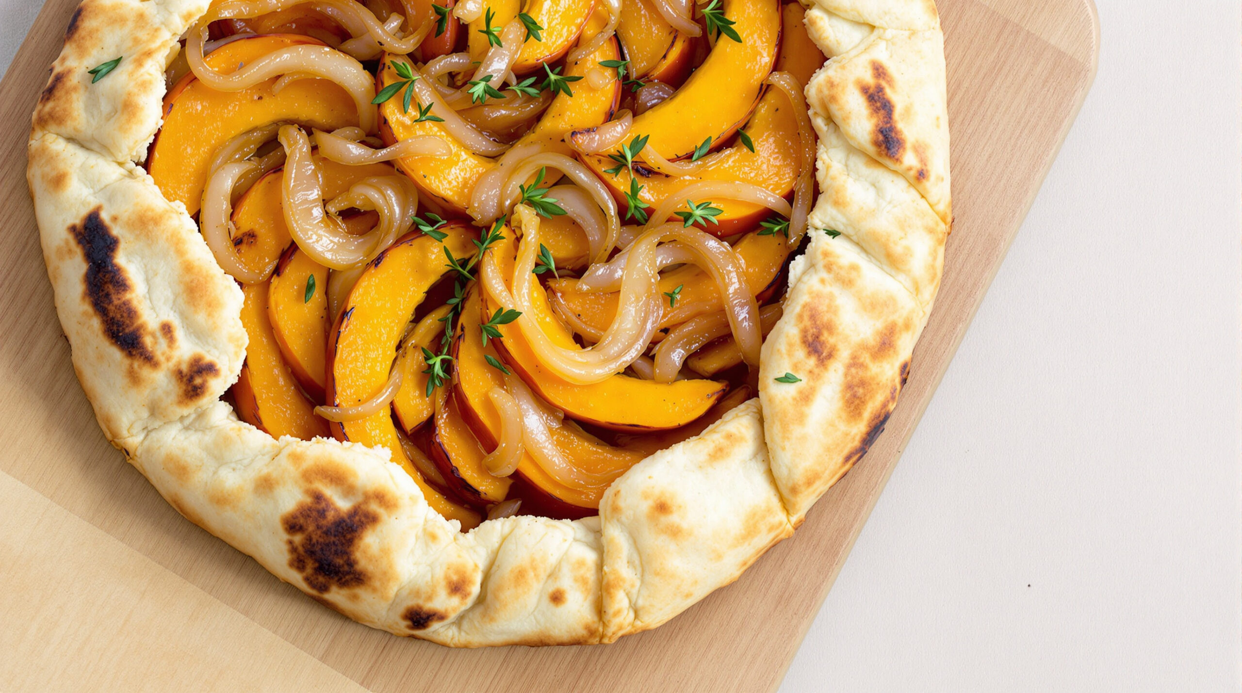 découvrez notre délicieuse tarte salée au potimarron et aux oignons caramélisés, un équilibre parfait entre douceur et saveurs automnales.