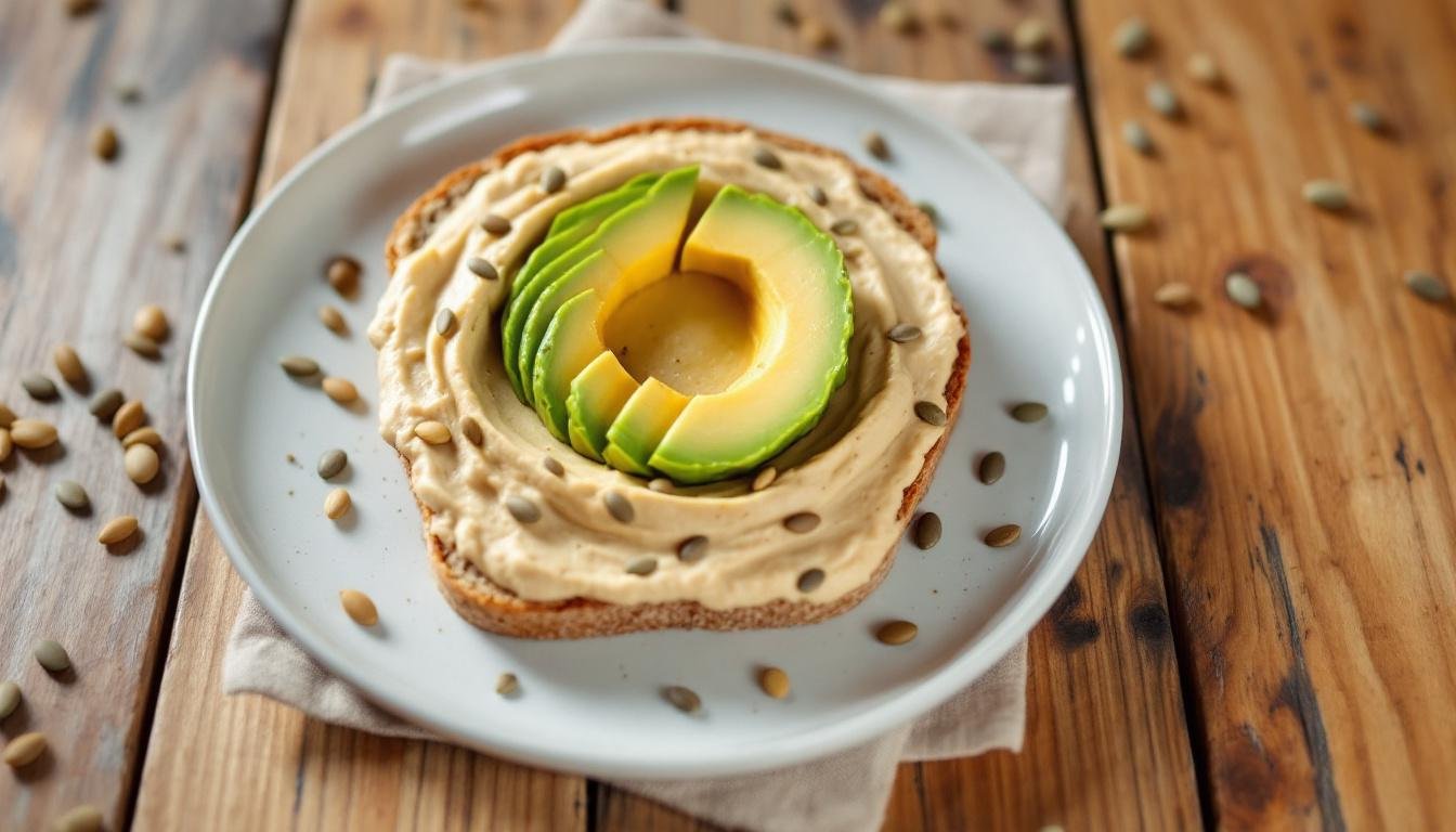 découvrez notre tartine complète healthy à l’houmous crémeux, avocat frais et graines anti-oxydantes pour une pause gourmande et nourrissante.