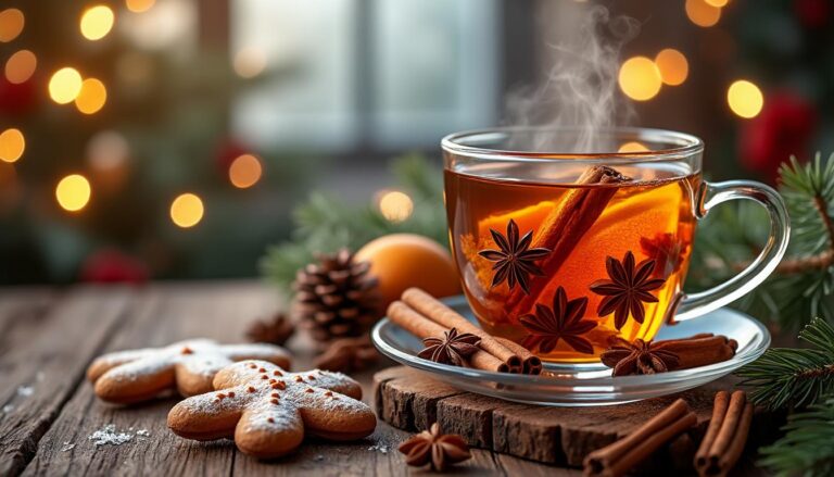 savourez notre thé de noël aux épices douces, une infusion réconfortante aux arômes chaleureux de cannelle, vanille et clou de girofle, parfaite pour les fêtes.