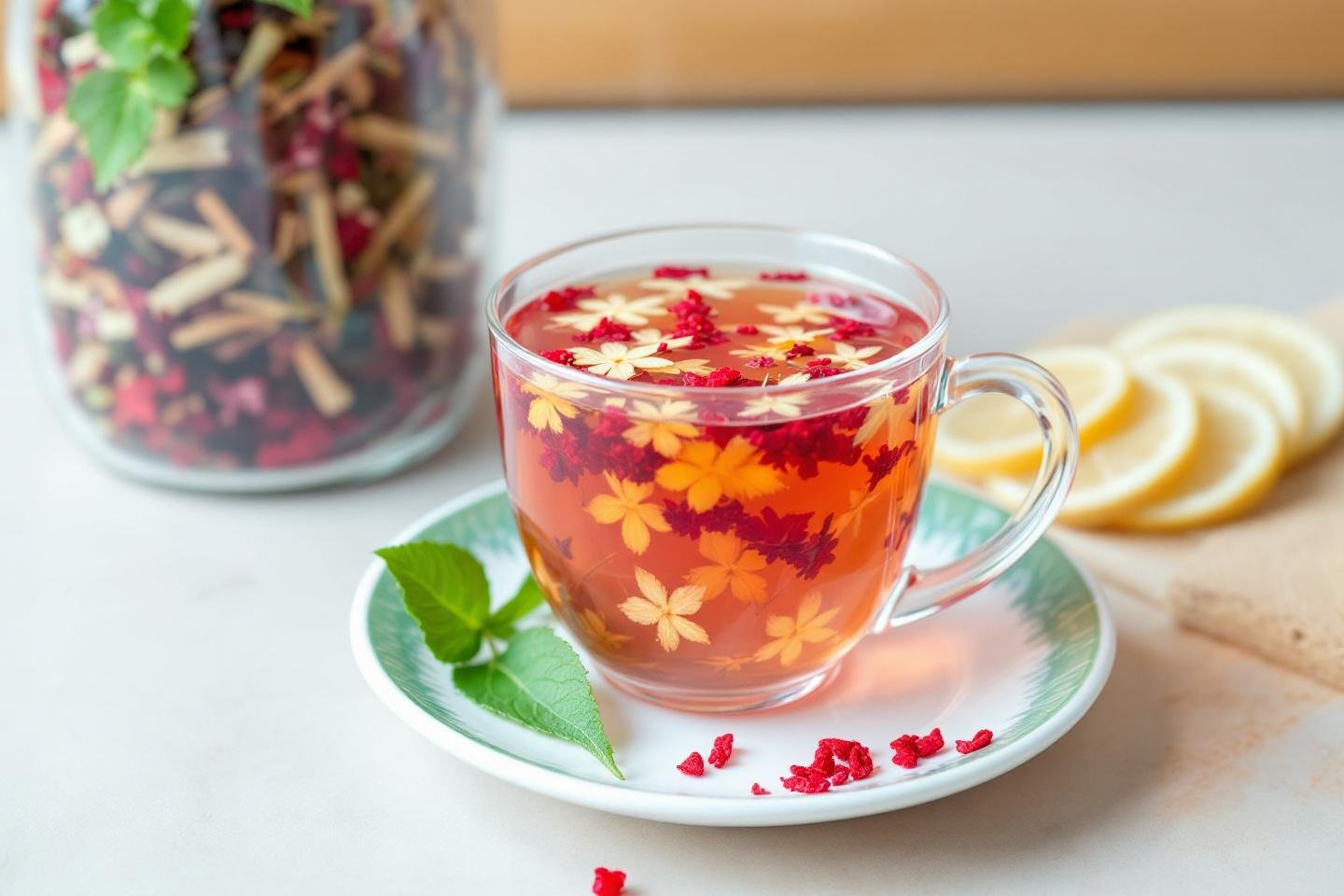 Tisane florale – hibiscus, baie de goji et citronnelle