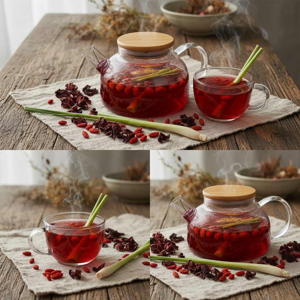 découvrez notre tisane florale alliant hibiscus, baie de goji et citronnelle pour une infusion savoureuse et bienfaisante, idéale pour votre bien-être au quotidien.