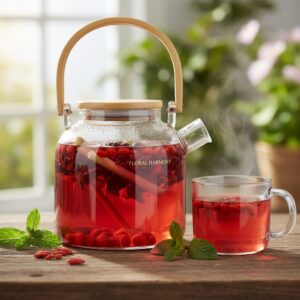découvrez notre tisane florale aux saveurs naturelles d'hibiscus, baie de goji et citronnelle, idéale pour une pause bien-être et détente au quotidien.