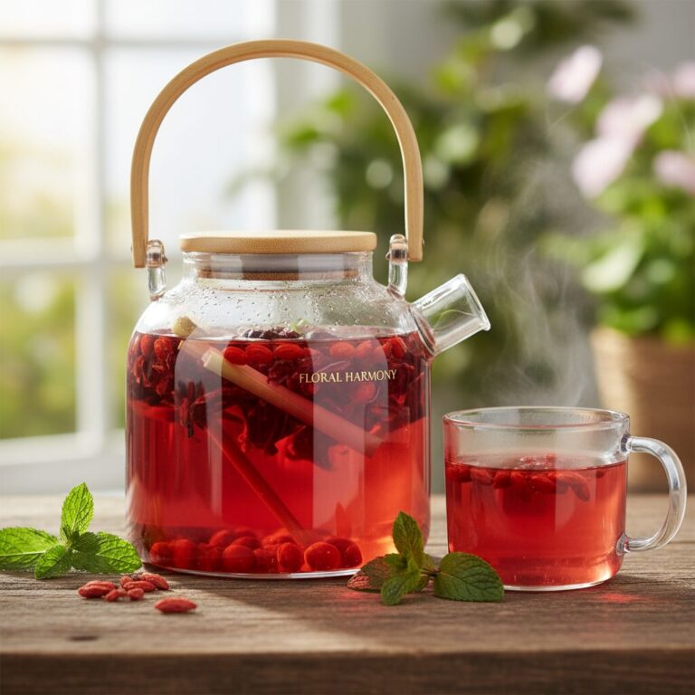 Tisane florale – hibiscus, baie de goji et citronnelle