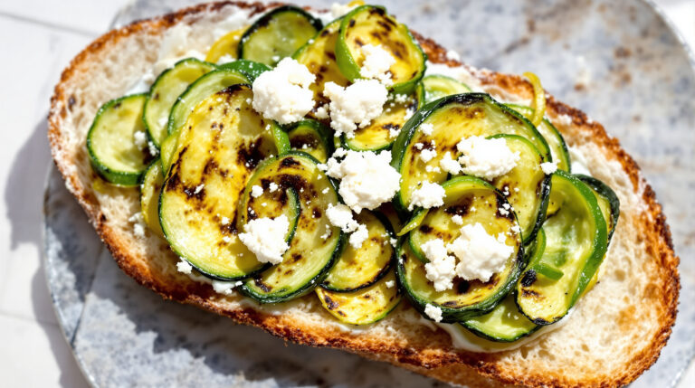 découvrez la recette tendance de l'année : toast courgette grillée & feta, un délicieux breakfast alliant fraîcheur et gourmandise pour bien démarrer la journée.