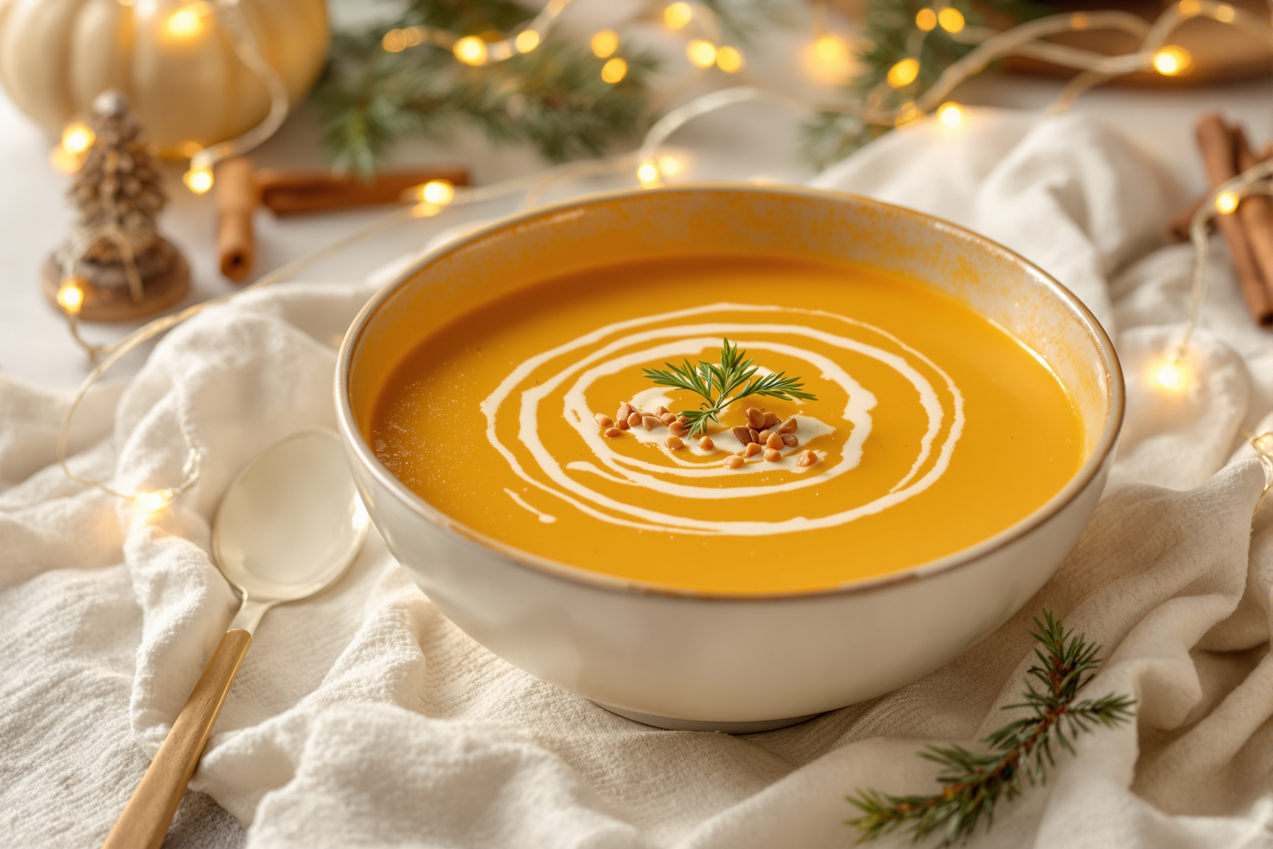 Velouté crémeux de potiron à l’huile de truffe