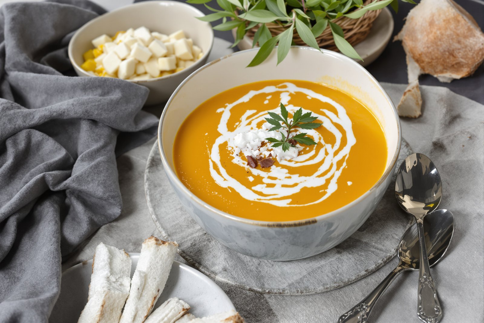 Velouté de butternut au lait de coco