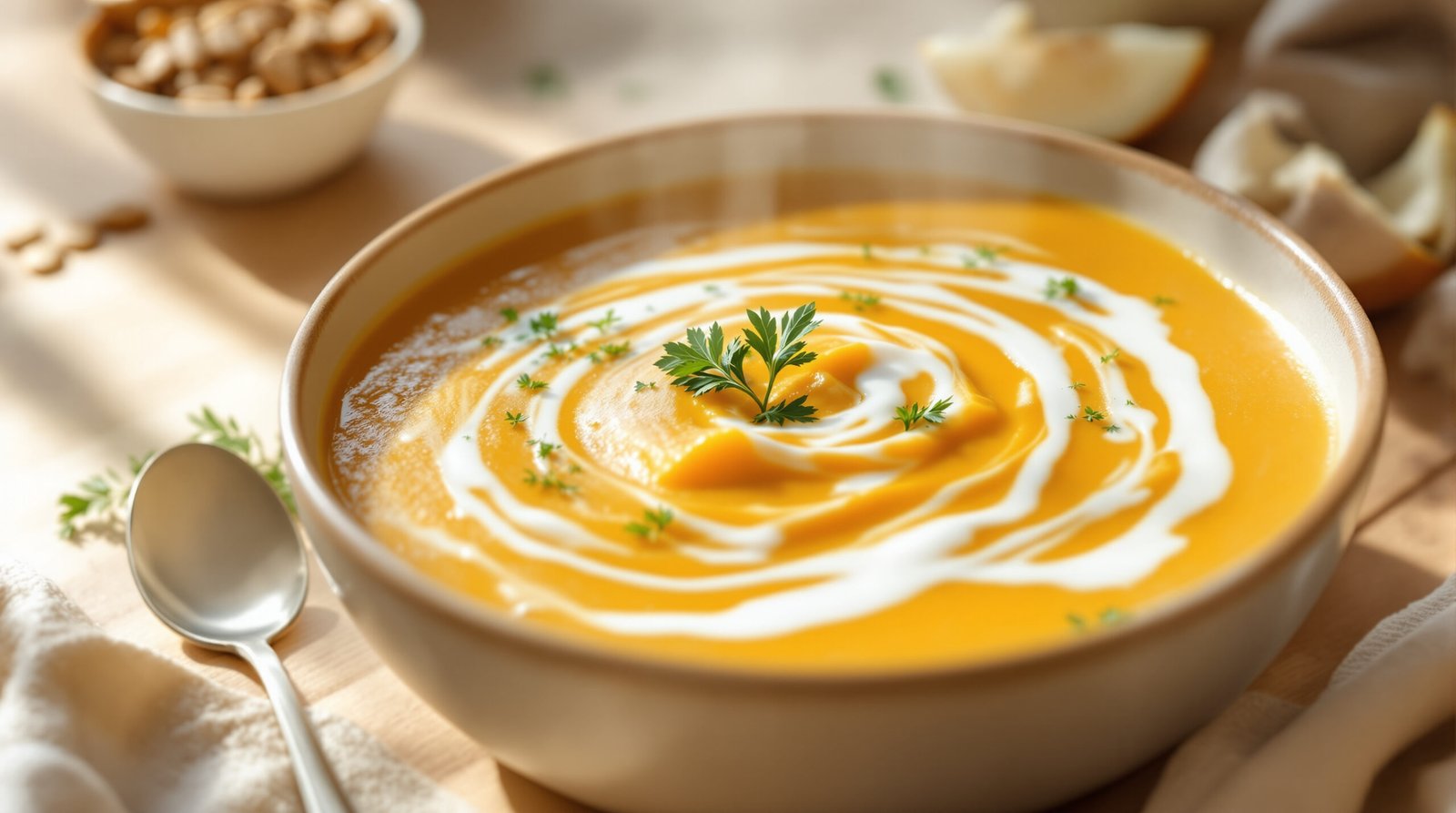 découvrez notre recette onctueuse de velouté de butternut au lait de coco, parfaite pour une entrée délicate et savoureuse, alliant douceur et exotisme.