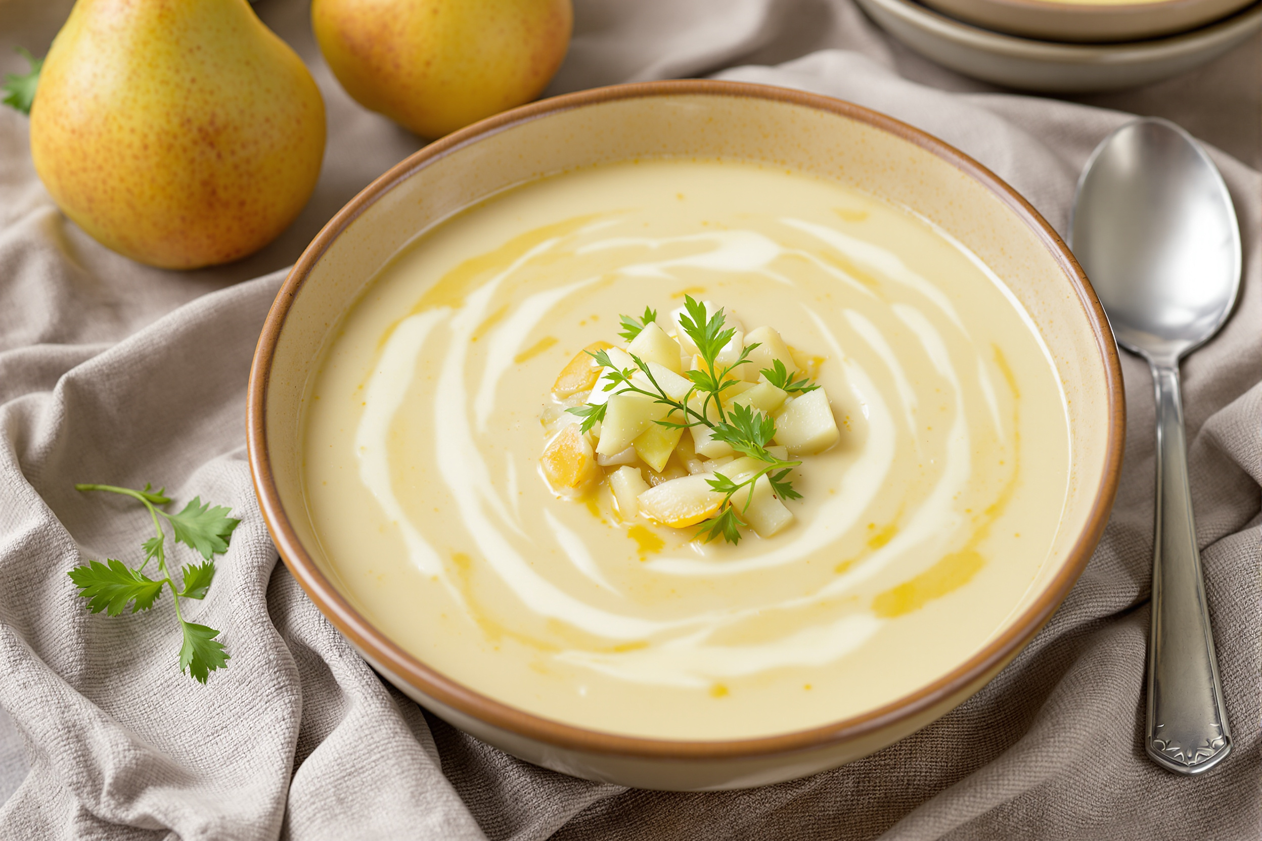 Velouté de céleri à la poire