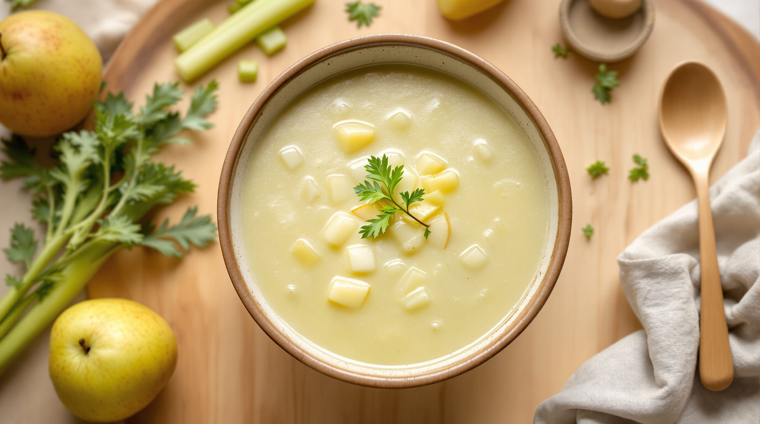 Velouté de céleri à la poire