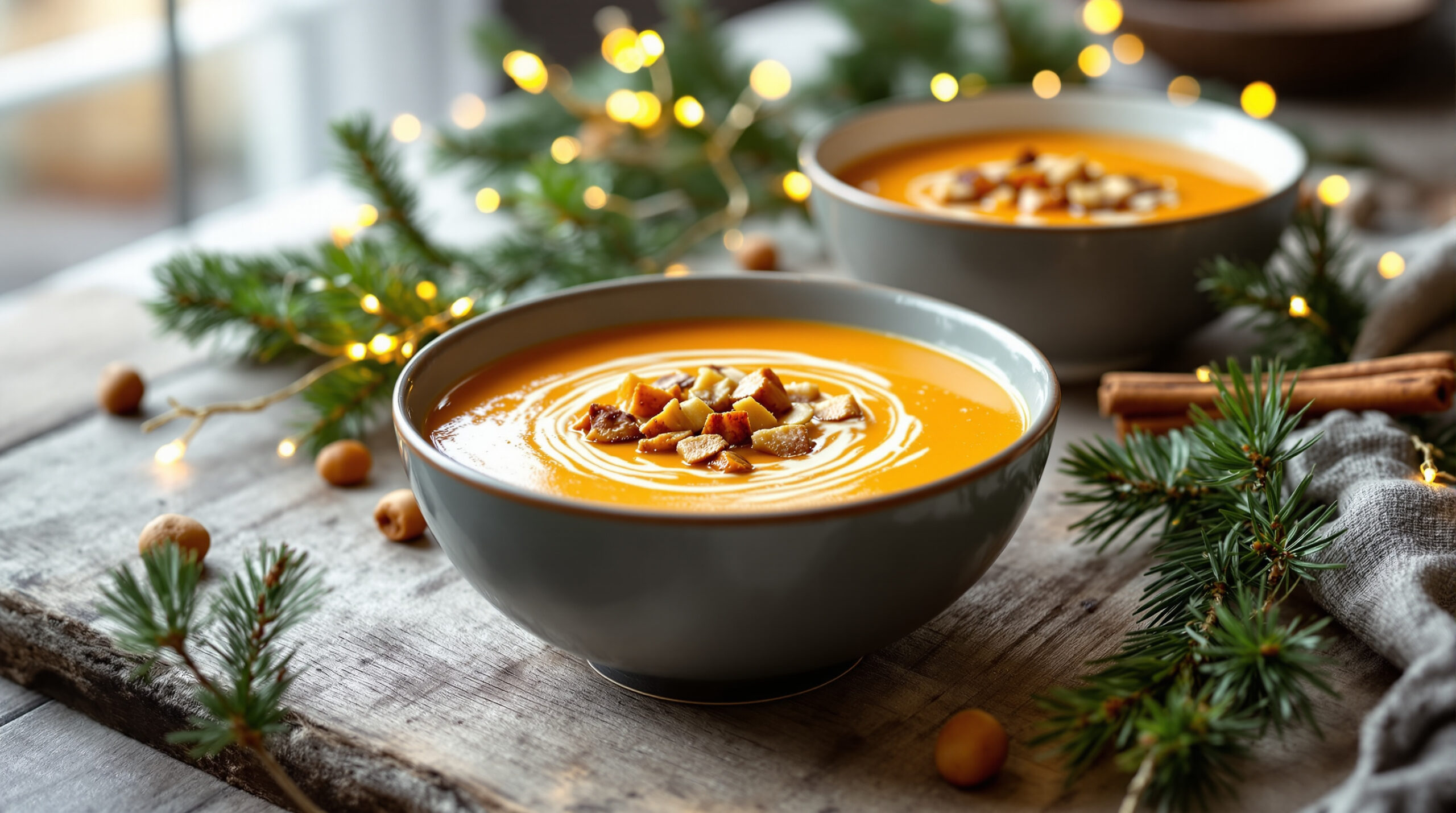 Velouté de potimarron rôtis aux éclats de châtaignes