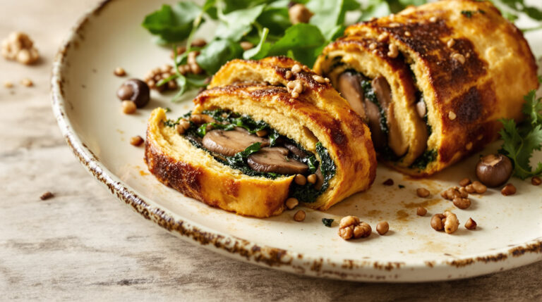 découvrez notre wellington végétarien savoureux, garni de champignons, épinards frais et noix croquantes, pour un plat gourmand et équilibré, idéal pour toutes les occasions.