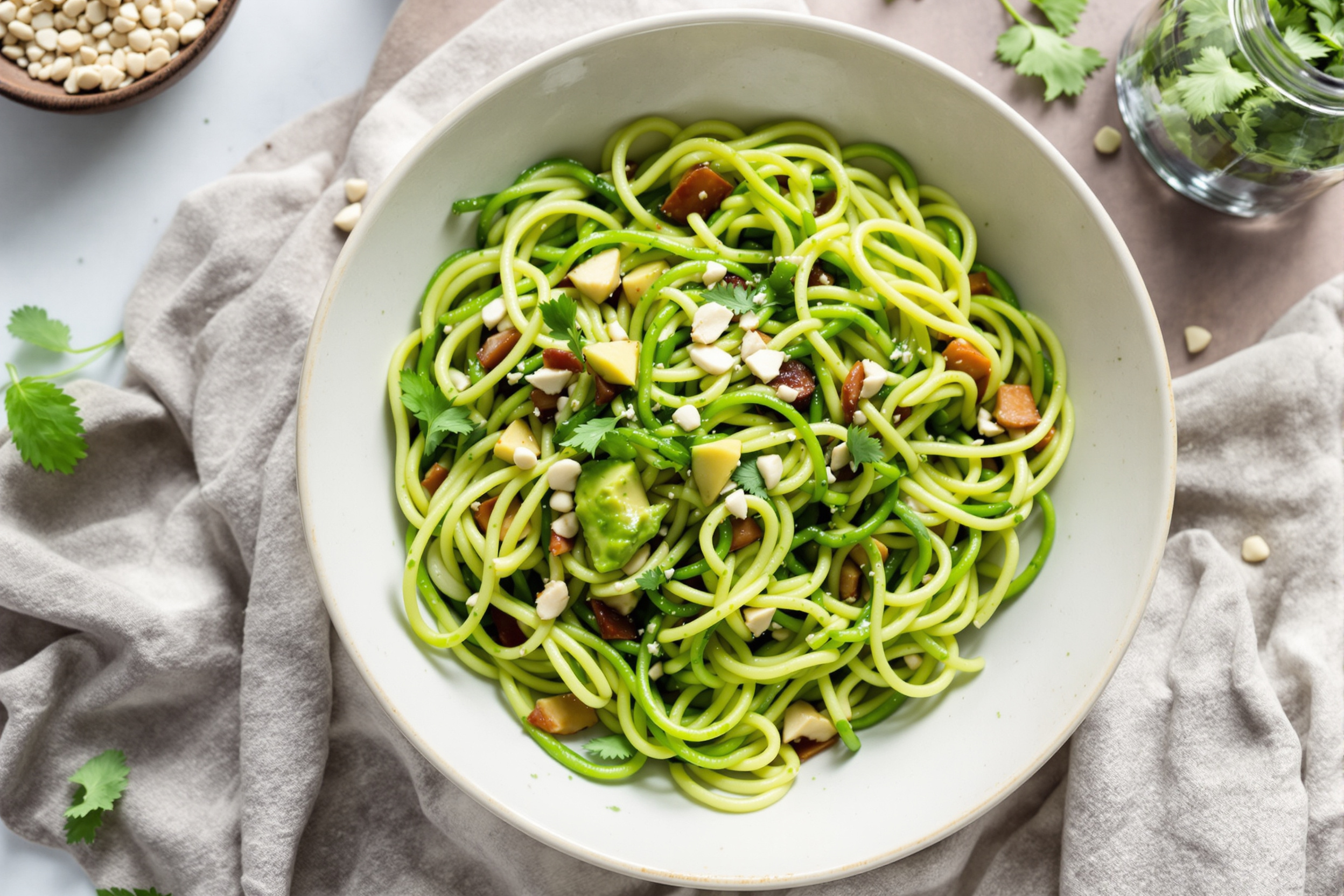 Zoodles au pesto d’avocat : le plat green healthy ultra tendance
